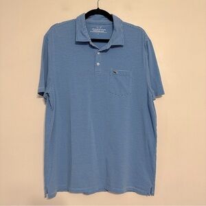 Vineyard Vines Edgartown Blue Striped Polo Shirt Size Large